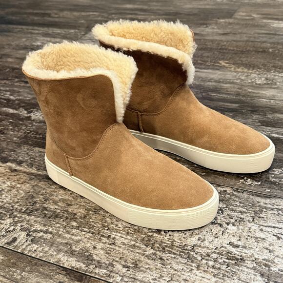 UGG Boots Womens Size 8 Brown Neumel Platform Shearling Lined Suede Winter Shoes - Picture 8 of 14